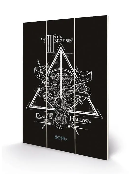 Harry Potter - Deathly Hallows - Wood Print 20X29.5 - Harry Potter-butiken