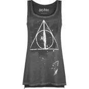 Harry Potter Topp - The Deathly Hallows - S 4XL - för Dam - mörkgrå