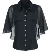 Hell Bunny Blus - Draco Blouse - XS 4XL - för Dam - svart