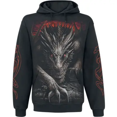 Spiral - Gothic Luvtröja - Majestic Draco - S XXL - för Herr - svart