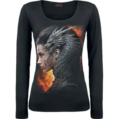 Spiral Långärmad tröja - Draco Queen - Longsleeve - S XXL - för Dam - svart