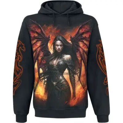 Spiral Luvtröja - Draco Queen - Hoodie - S XXL - för Herr - svart
