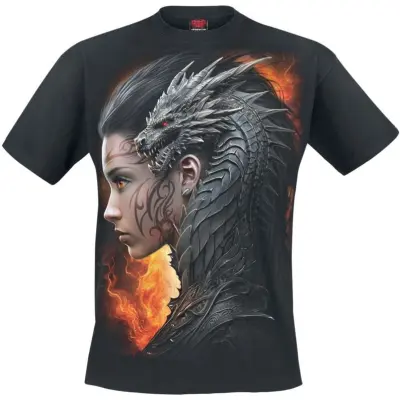 Spiral T-shirt - Draco Queen - S 4XL - för Herr - svart