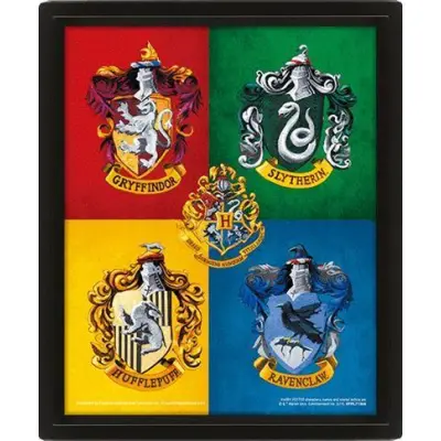 Harry Potter - Colourfull Crests - 3D Lenticular Poster 26X4Cm