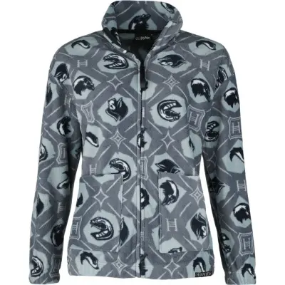 Harry Potter Fleecejacka - Häuser & Symbole - S M - för Dam - grå