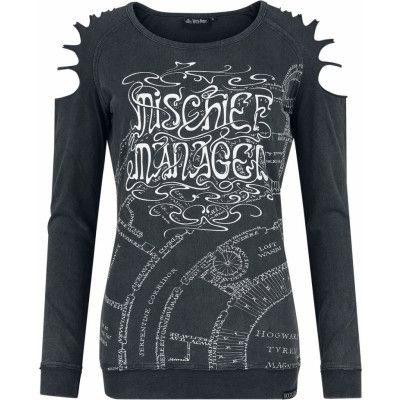 Harry Potter Långärmad tröja - Mischief Managed - M XXL - för Dam - mörkgrå