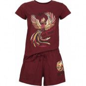 Harry Potter Pyjamas - Order Of The Phoenix - S 3XL - för Dam - vinröd