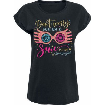 Harry Potter T-shirt - Don't Worry - Luna Lovegood - S M - för Dam - svart