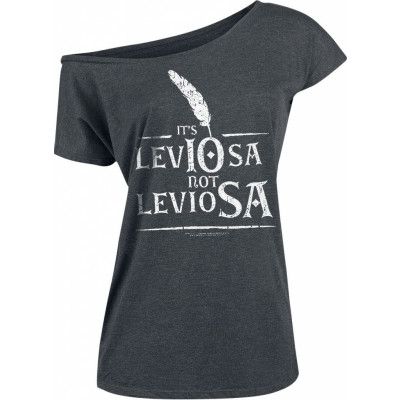 Harry Potter T-shirt - Leviosa - S 4XL - för Dam - mörkt gråmelerad