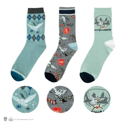 Set of 3 socks Hedwig - Harry Potter (CR1602)