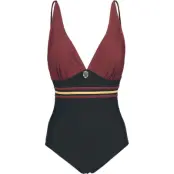 Harry Potter Baddräkt - Gryffindor - S M - för Dam - svart/bordeaux