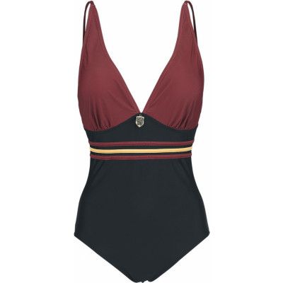 Harry Potter Baddräkt - Gryffindor - S M - för Dam - svart/bordeaux