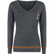 Harry Potter Stickad jumper - Gryffindor - XS 5XL - för Dam - gråmelerad