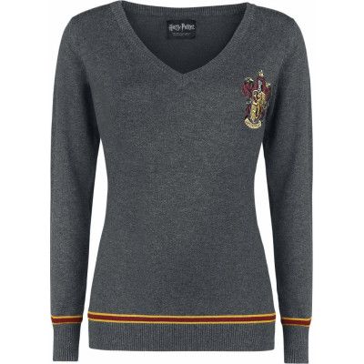 Harry Potter Stickad jumper - Gryffindor - XS 5XL - för Dam - gråmelerad