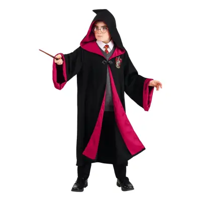 Trollkarl Svart/Röd Barn Maskeraddräkt - XX-Large