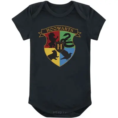 Harry Potter Body - Hogwart's Crest - 50/56 86/92 - för barn - svart