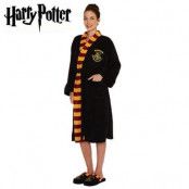 Harry Potter Hogwarts Ladies Black Fleece Robe with Scarf Detail No Hood