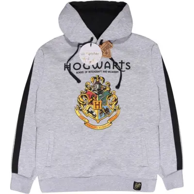 Harry Potter Luvtröja - Hogwarts Crest - S XXL - för Herr - gråmelerad