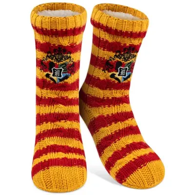 Harry Potter Strumpor - Hogwarts Logo - Hüttensocken - one size - för Dam - röd/gul