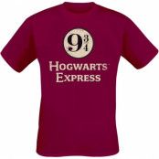 Harry Potter T-shirt - Hogwarts Express Platform 9-3/4 - S XXL - för Herr - röd