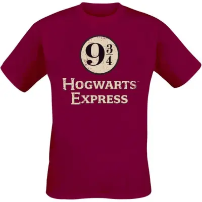 Harry Potter T-shirt - Hogwarts Express Platform 9-3/4 - L XXL - för Herr - röd