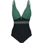 Harry Potter Baddräkt - Slytherin - S M - för Dam - svart/grön