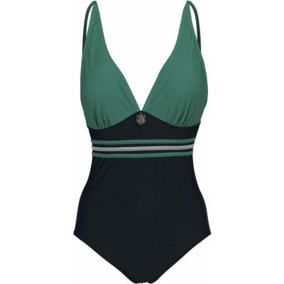 Harry Potter Baddräkt - Slytherin - S M - för Dam - svart/grön