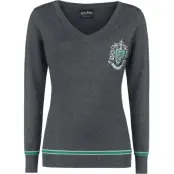 Harry Potter Stickad jumper - Slytherin - XS XXL - för Dam - gråmelerad