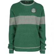 Harry Potter Stickad jumper - Slytherin - Quidditch - S XL - för Dam - grön/grå