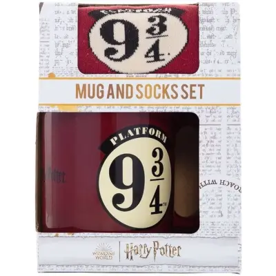 Harry Potter Mugg - Plattform 9 3/4 mugg och strumpor - för None - flerfärgad