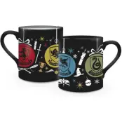 Harry Potter Mugg - The 4 Houses - för  svart/blå/grön