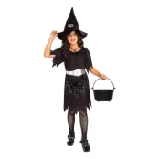 Häxa Glitter Barn Maskeraddräkt - Large