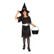 Häxa Glitter Barn Maskeraddräkt - Medium