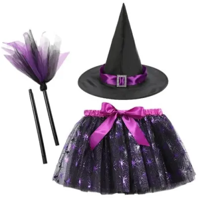 Häxa Kjol med häxhatt&kvast - Leksaksaffären -  Leksaksaffären