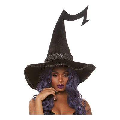 Häxhatt Svart i Sammet Deluxe - One size