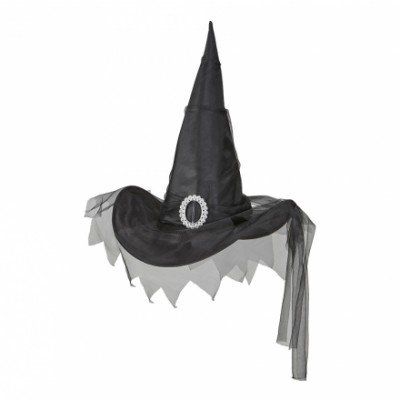 Häxhatt Svart med Tyll - One size