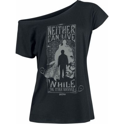 Harry Potter T-shirt - Neither Can Live - Harry & Voldemort - L - för Dam - svart